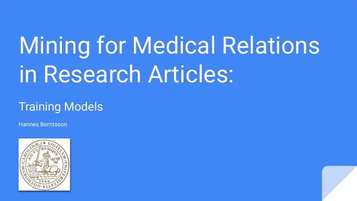 mining for medical relations in research articles