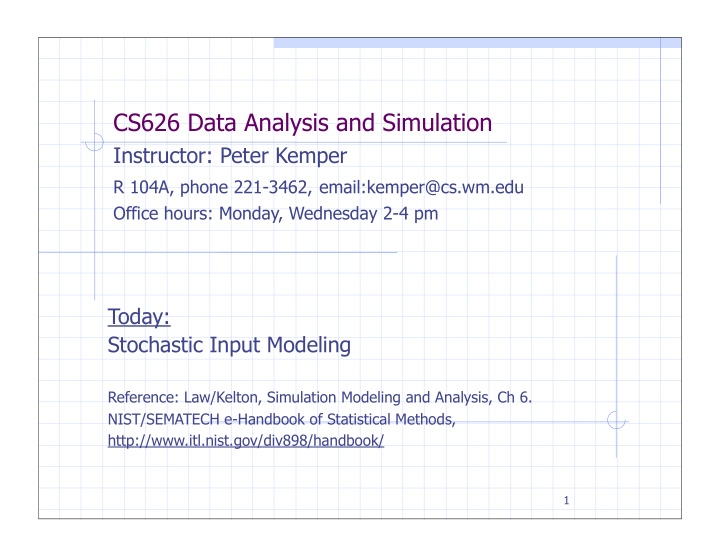 cs626 data analysis and simulation