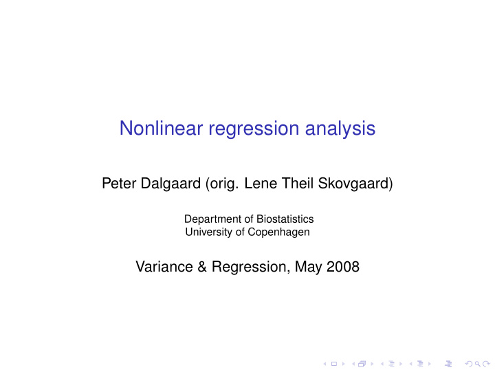 nonlinear regression analysis