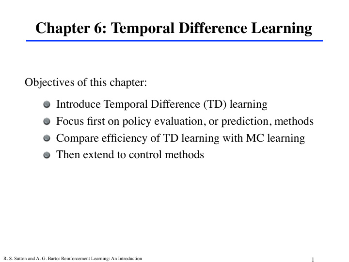 chapter 6 temporal difference learning