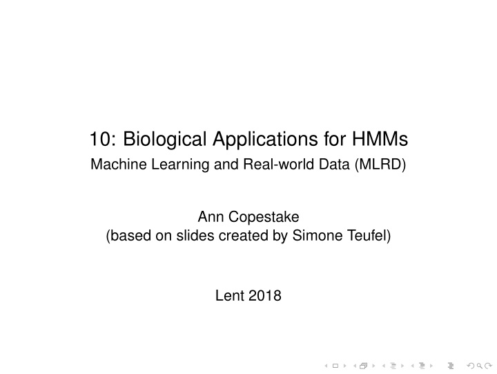 10 biological applications for hmms