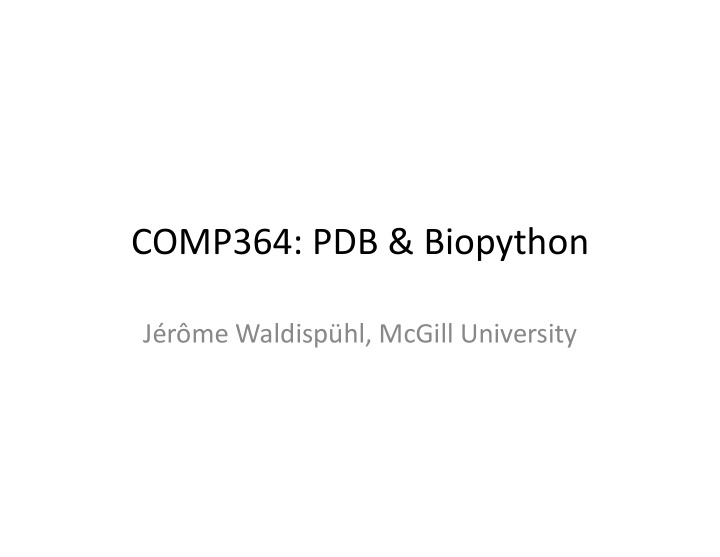 comp364 pdb biopython
