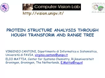 http://vision.unipv.it/  PROTEIN STRUCTURE ANALYSIS THROUGH HOUGH TRANSFORM AND RANGE TREE