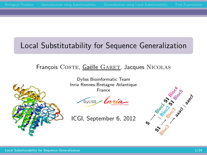 local substitutability for sequence generalization