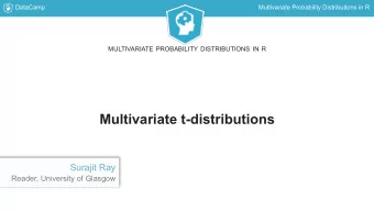 Multivariate t-distributions  Surajit Ray  Reader, University of Glasgow  DataCamp  Multivariate