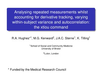 Analysing repeated measurements whilst  accounting for derivative tracking, varying  within-subject