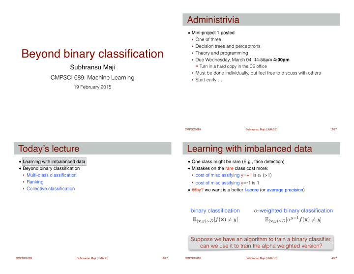 beyond binary classification