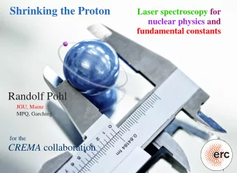 Muonic news  Muonic hydrogen and deuterium  Randolf Pohl  Randolf Pohl  JGU, Mainz  MPQ, Garching