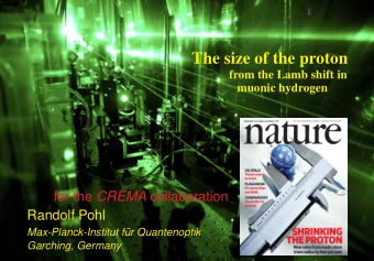 The size of the proton  from the Lamb shift in  muonic hydrogen  from the Lamb shift in muonic