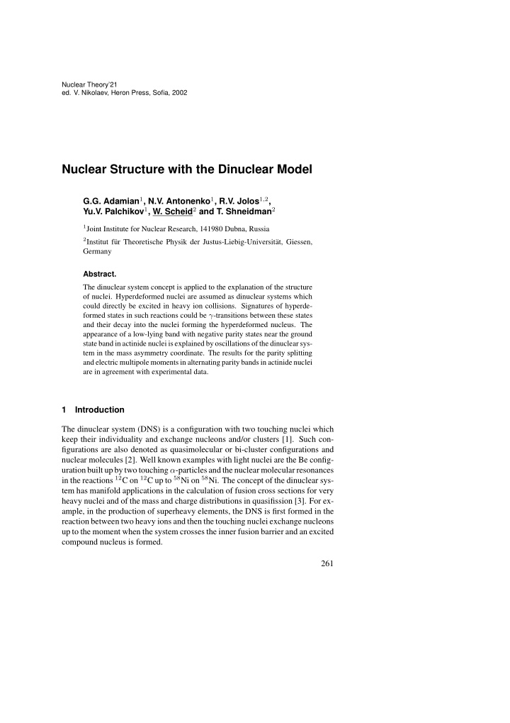 nuclear structure with the dinuclear model