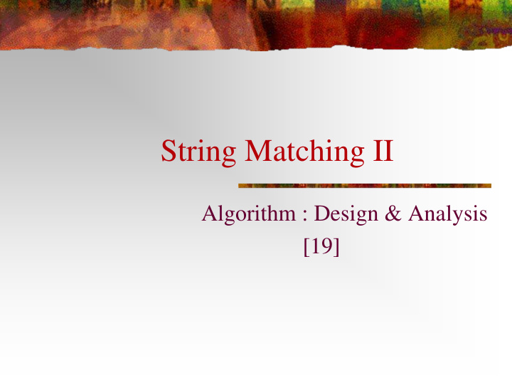 string matching ii