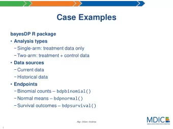 Case Examples  bayesDP R package  Analysis types  Single-arm: treatment data only