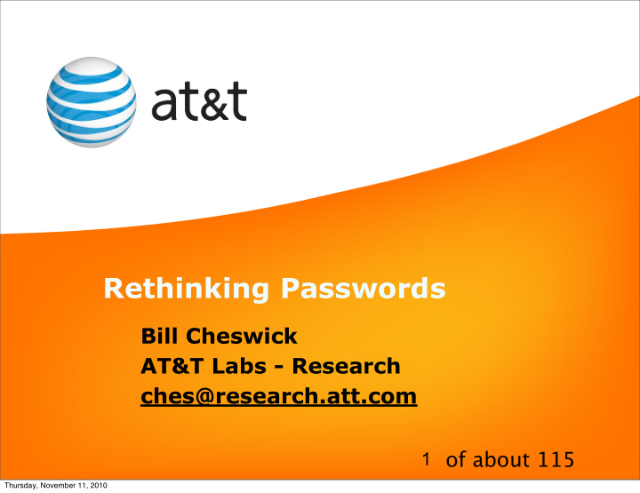 rethinking passwords
