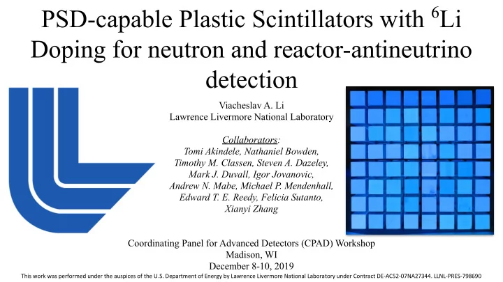 psd capable plastic scintillators with 6 li doping for