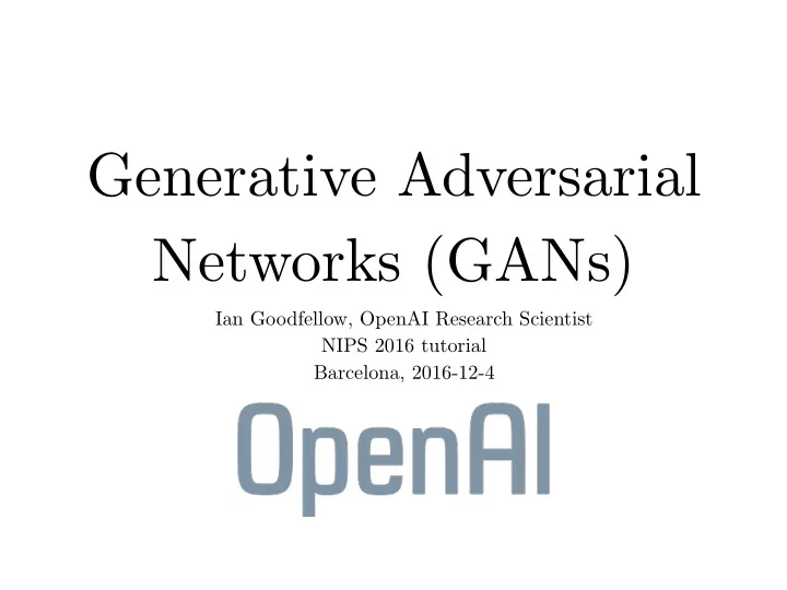 generative adversarial networks gans