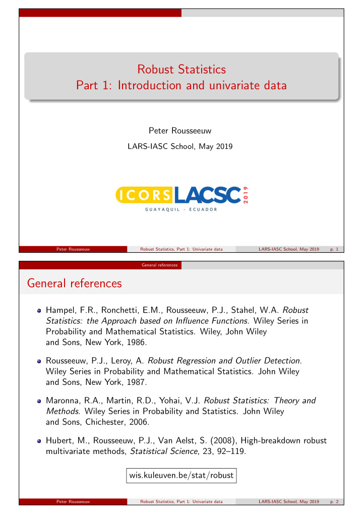 robust statistics part 1 introduction and univariate data