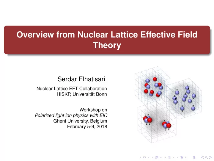 overview from nuclear lattice effective field theory