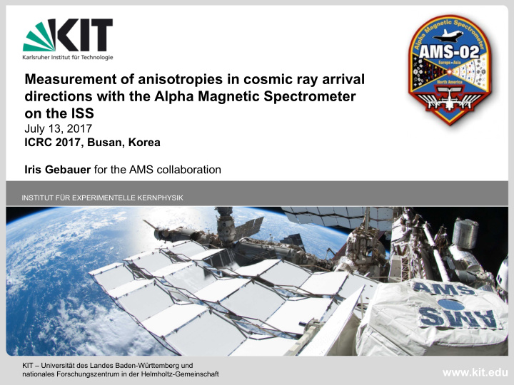 measurement of anisotropies in cosmic ray arrival