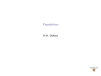 Populations  R.W. Oldford  Problem: Structure of human immunoglobulin G1 (IgG1)  Recall exploring