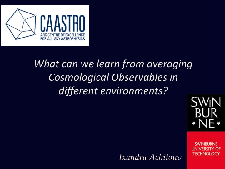 what can we learn from averaging cosmological observables