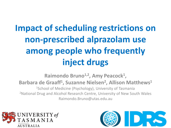 impact of scheduling restrictions on non prescribed