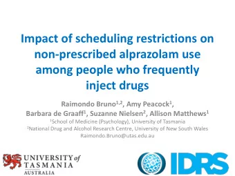 Impact of scheduling restrictions on  non-prescribed alprazolam use  among people who frequently