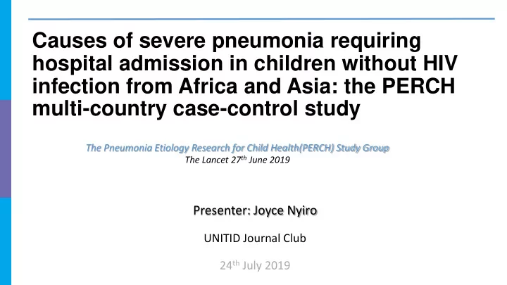 hospital admission in children without hiv
