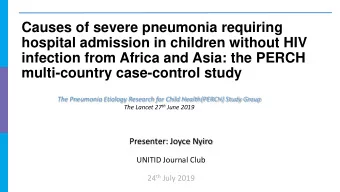 hospital admission in children without HIV  infection from Africa and Asia: the PERCH