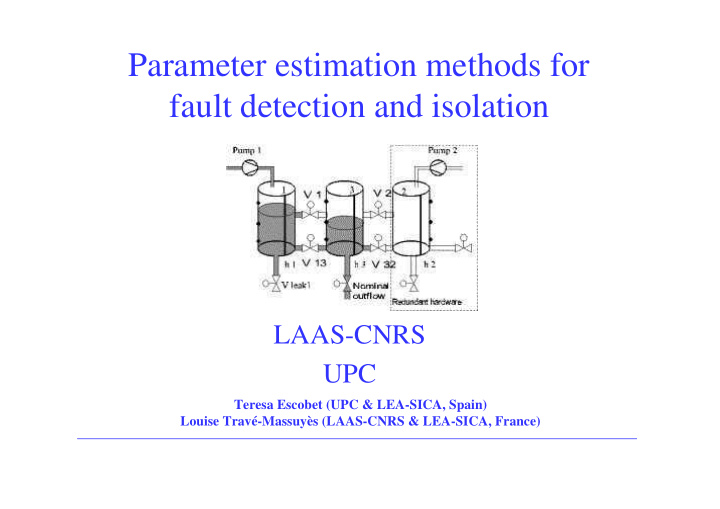 parameter estimation methods for fault detection and