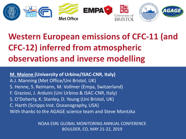 western european emissions of cfc 11 and cfc 12 inferred