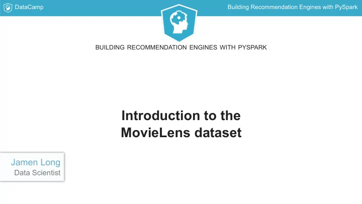 introduction to the movielens dataset