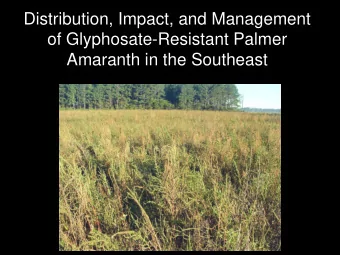 of Glyphosate-Resistant Palmer  Amaranth in the Southeast  Herbicide Resistance in US by Mode of