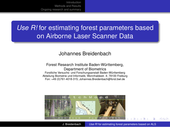 use r for estimating forest parameters based on airborne
