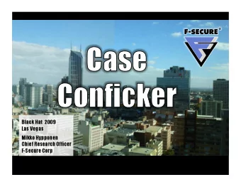 Conficker / Downadup spreading vectors  MS08-067  Vulnerability in Server service  USB-Flash drives