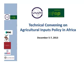 December  5-7,  2013   INTRODUCTION    Opening  Remarks    Richard