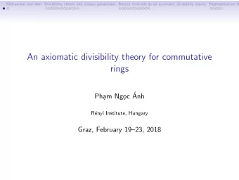 An axiomatic divisibility theory for commutative  rings  .c   Pha  .m Ngo  Anh  R  enyi