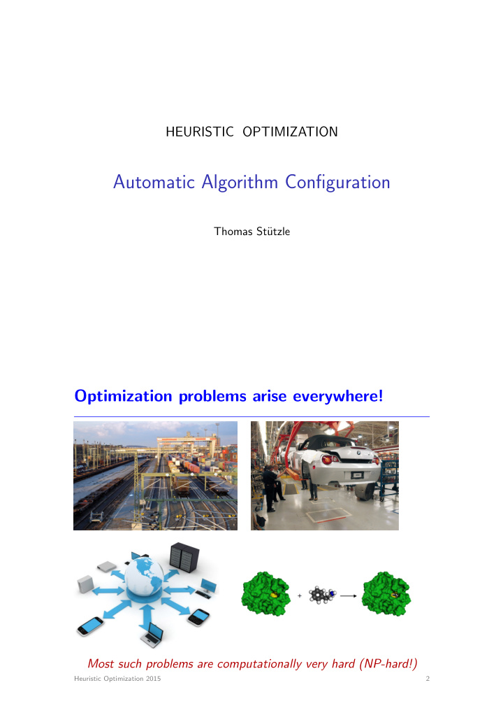 automatic algorithm configuration