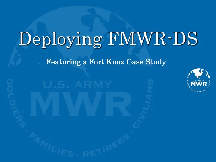 deploying fmwr ds
