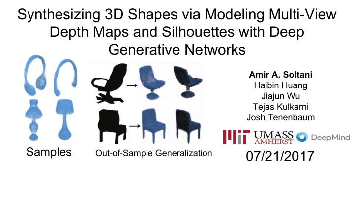 synthesizing 3d shapes via modeling multi view depth maps