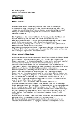 Dr. Wolfgang Both  (wolfgang.both@senwtf.berlin.de)  Berlin Open Data  In einem umfassenden