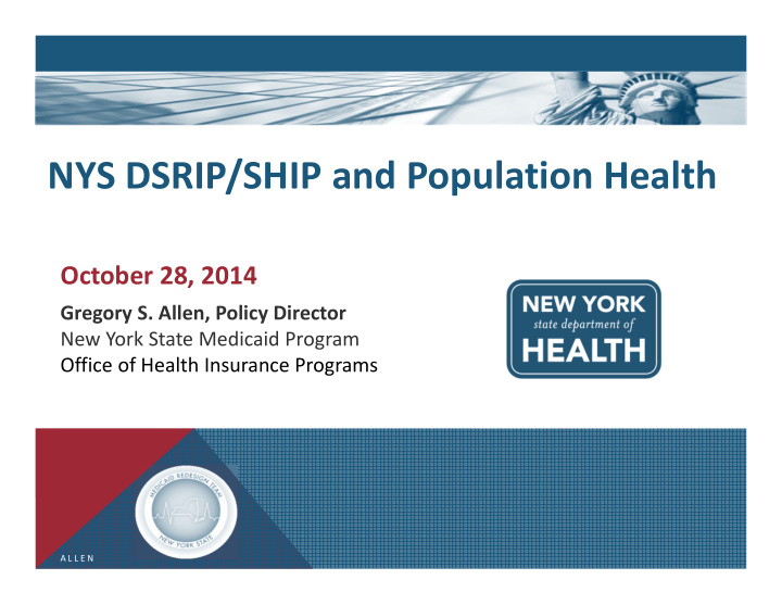 nys dsrip ship and population health