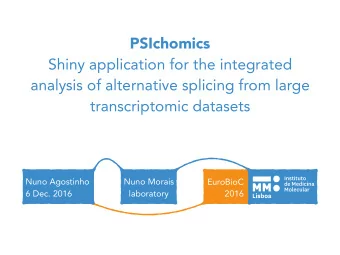 PSIchomics   Shiny application for the integrated  analysis of alternative splicing from large