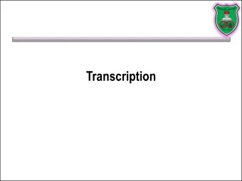 Transcription  Resources  This lecture  Campbell and Farrell's Biochemistry, Chapter 11  2