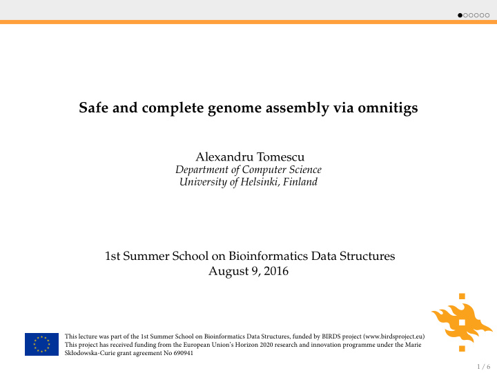 safe and complete genome assembly via omnitigs