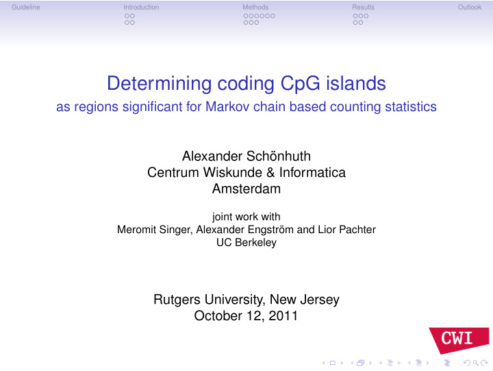 determining coding cpg islands