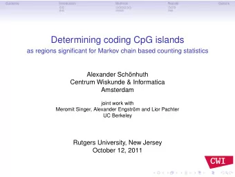 Determining coding CpG islands  as regions significant for Markov chain based counting statistics