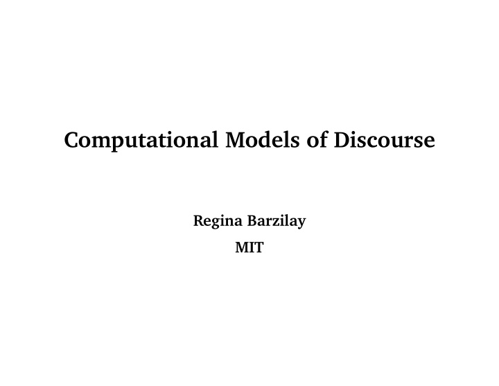 computational models of discourse