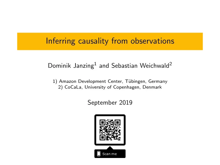 inferring causality from observations