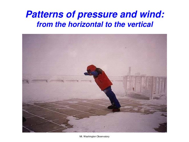 patterns of pressure and wind