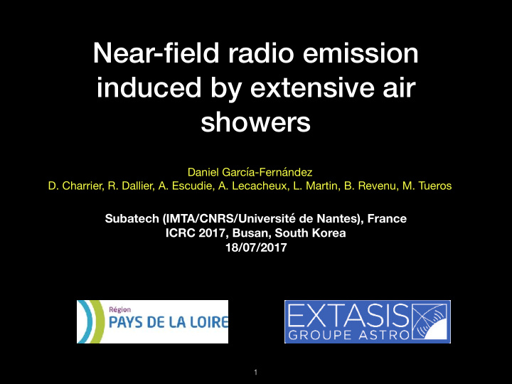 near field radio emission induced by extensive air showers